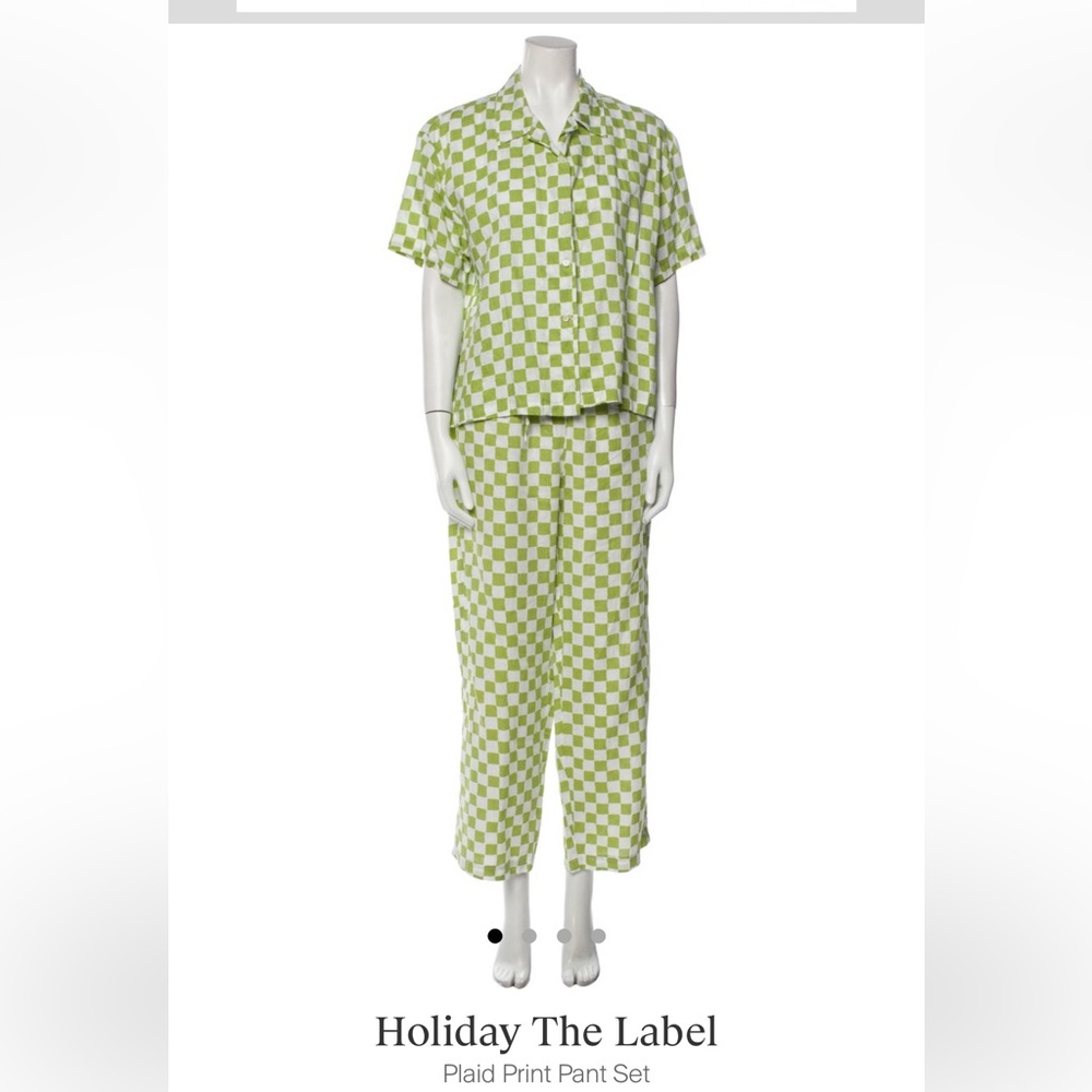 Holiday the Label Green Check Long Set 🟩 Size Large